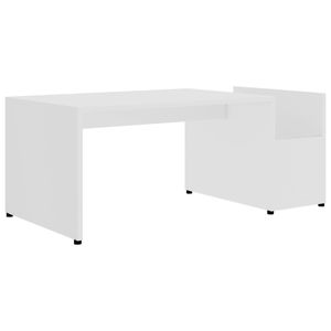 Tavolino da caffè medio in legno ingegnerizzato bianco con spazio contenitivo - Product Image 2