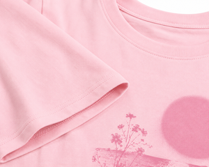 Camiseta Rosa de Cuello Redondo y Manga Corta para Mujer, Corte Ajustado Vintage, 100% Algodón Jersey, Ecológica, Primavera Verano - Product Image 5