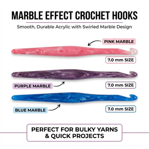 เข็มโครเชต์ไม้ลายหินอ่อน น้ำหนักเบา ขนาด 2 มม.-10 มม. จับถนัดมือ เหมาะสำหรับงานถักไหมพรม DIY - Product Image 6