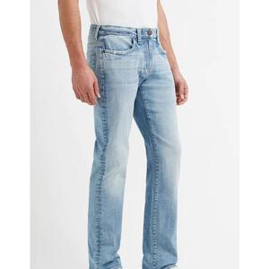 New Men's Business Blue Denim Straight Leg <b>Pants</b> Casual Loose High Waist Elastic Trousers Denim Mid Rise Quick Dry - Product Image 2