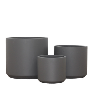 AURORA POTS AUFC028 Ensemble de pots à fleurs minimalistes en béton avec trou de drainage, écologiques, gris, pour l'intérieur/l'extérieur, jardinières pour la maison - Product Image 1
