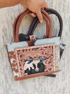 Best Seller High Quality Set of 2 Genuine Leather Cowhide Printed <b>Document</b> Portfolio Tooled <b>File</b> Organizer Paper Cover Bag - Product Image 4