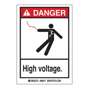 Étiquettes autocollantes de danger de haute tension, finition brillante, durables, avertissement de danger électrique intérieur/extérieur - Product Image 1