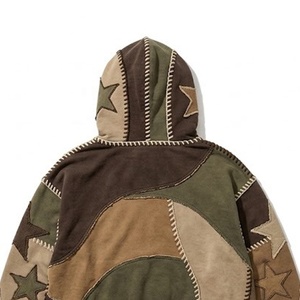 Sudadera con Capucha Personalizada con Parches y Costuras Decorativas |   Sudadera con Capucha y Estampado Vintage |   OEM y ODM - Product Image 5