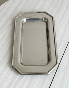 Premium <b>Metal</b> Stainless Steel Serving Tray Mirror Polished Rectangle <b>Metal</b> Platters For Hotel Restaurant & Wedding Decor - Product Image 1