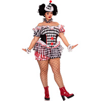 Costume de Clown Grande Taille Baige pour Halloween, Carnaval, Cosplay, Tenue Amusante pour Jeu de Rôle et Spectacle Scénique S-3XL
