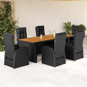Conjunto de Comedor de Jardín para Exteriores en Color Negro - Product Image 1