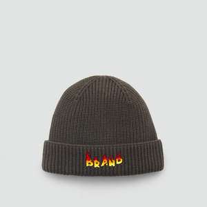 Gorro de punto jacquard unisex personalizado al por mayor con logo, gorro de invierno cálido de acrílico, gorro con dobladillo, gorro vintage a cuadros, camuflaje, informal para playa - Product Image 2