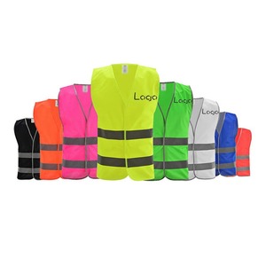 Hi Visibility Safety Vest Orange And Yellow Reflective Workwear Unisex Polyester Construction Uniform - Product Image 2