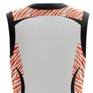 Maillot de basket-ball personnalisé blanc, orange et noir, sans manches, à séchage rapide, uniforme sportif d'équipe, vêtements de sport respirants, fournisseur OEM ODM - Product Image 4