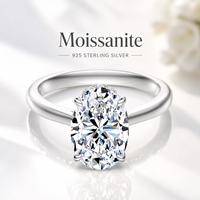 Bague de fiançailles et de mariage pour femme, solitaire en moissanite 4 carats couleur D VVS1 en argent 925, cadeau idéal pour un anniversaire ou une promesse