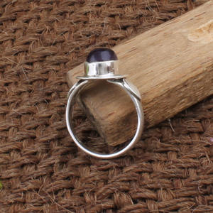 แหวนพลอยแอมเมทิสต์ทรงหลังเบี้ย เงินแท้ 925 สีม่วง แหวนพลอยแท้สำหรับผู้หญิง แหวนงานฝีมือ ขายส่ง - Product Image 6