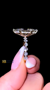 Marquise Cut Lab Grown Diamond Engagement <b>Ring</b> <b>Silver</b> Gold Hidden Halo <b>Solitaire</b> <b>Ring</b> Wedding Promise <b>Ring</b> for Women best price - Product Image 6