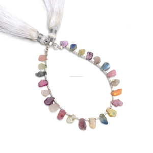 Lote al por mayor Natural Multi Sapphire 6 pulgadas 6X9 MM Beads Premium Smooth Slice Shape Gemstone Strand para hacer pulseras de joyería - Product Image 3