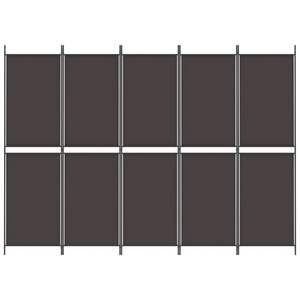 ฉากกั้นห้องผ้าสีน้ำตาล 5 แผง ขนาด 98.4"x70.9" ผลิตภัณฑ์ฉากกั้นและฉากแบ่งห้อง - Product Image 3