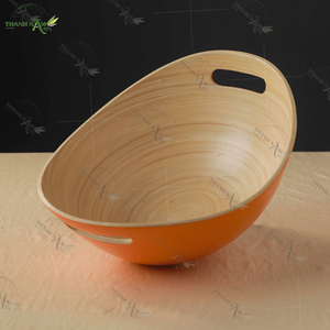 ชามไม้ไผ่ธรรมชาติแบบคลาสสิกงานแฮนด์เมดเป็นมิตรกับสิ่งแวดล้อมแบบใช้แล้วทิ้งความจุขนาดใหญ่สำหรับการใช้ชีวิตแบบยั่งยืนโดยตรง - Product Image 1