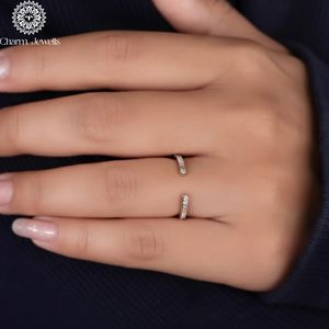Charm Jewells Moissanite Eternity Band Engagement <b>Ring</b> 18K Gold Plated Prong Setting Brilliant Cut Women's Classic IGI Certified - Product Image 6