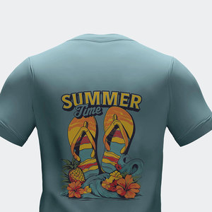 Camiseta de Algodón de Corte Holgado Estilo Urbano para Hombre, Colección de Verano, Diseño Gráfico DTF, Cómoda, Color Personalizado - Product Image 5