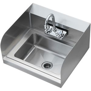 Rubinetto per lavello a parete in acciaio inox per cucina commerciale con paraspruzzi laterale, piccolo lavello per lavaggio mani in acciaio inox - Product Image 5