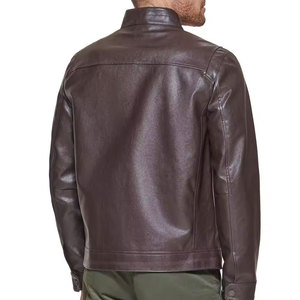 Chaqueta Bomber de Cuero PU para Hombre, Estilo Motero, con Mangas Delanteras, Color Blanco, Efecto Cuero Genuino de Alta Calidad, Venta al Por Mayor - Product Image 3