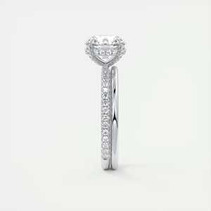 Anillo de compromiso Forever Love Solitaire con diamante redondo cultivado en laboratorio de 2.00 quilates y detalles pavé en oro blanco de 14k - Product Image 3