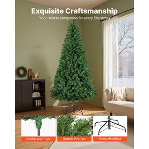 6ft Prelit Artificial Christmas <b>Tree</b> 330 Colorful <b>LED</b> Lights 11 Lighting Modes Sturdy Metal Base Full Holiday Decor for Home - Product Image 5