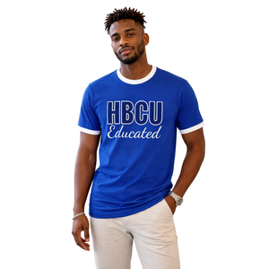 T-shirt en chenille bleu et blanc pour hommes Phi Beta Sigma HBCU, tissu de qualité supérieure, coupe confortable, vêtements de fraternité grecque, tenue décontractée - Product Image 1