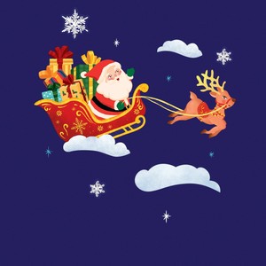 Carte de vœux 3D pop-up Noël, traîneau du Père Noël et rennes, faite à la main, impression numérique personnalisée - Product Image 3
