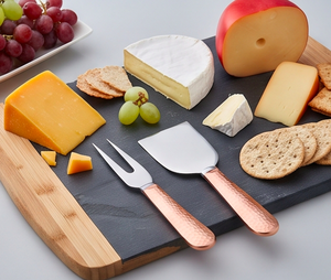 Ensemble de 3 couteaux à fromage avec manche en cuivre martelé et lame en acier inoxydable, outils à fromage pour la cuisine - Product Image 6
