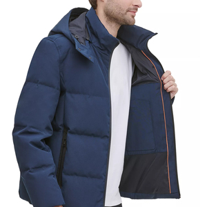 Veste matelassée d'hiver pour homme, en toile respirante, écologique, coupe-vent, col montant, design personnalisé, grande taille - Product Image 2