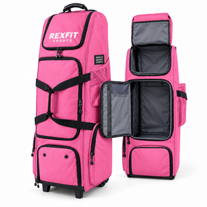 Bolsa de Transporte para Equipo de Práctica de Béisbol con Ruedas Resistentes y Cierres, Bolsa Personalizada para Equipo de Receptor, para Uso en Clubes Deportivos - Product Image 3