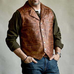Chaleco de Cuero para Hombre, Estilo Occidental, Cuello en V, 100% Cuero, Calidad Premium, Nuevo Estilo, Venta al Por Mayor - Product Image 2