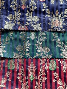 Tela brocada premium con toque metálico jacquard zari - Product Image 3