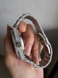 Reloj de Diamantes Moissanite VVS de Alta Calidad para Hombre, Movimiento de Cuarzo, Correa de Acero Inoxidable, Estilo Hip Hop - Product Image 3