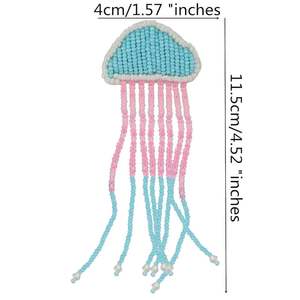 Beaded Embroidery Seed Beads Bag Charms Handmade Eco-Friendly Lightweight Durable Alphabet Pattern - Product Image 1