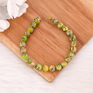 Natural Peridot Copper <b>Beads</b> <b>Gold</b> Plated 925 Sterling Silver <b>Bracelet</b> Handmade Gemstone Jewelry for Unisex Party Wedding Gift - Product Image 2