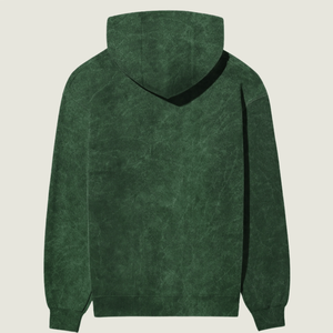 Sudadera con capucha para hombre, verde, lavado ácido, ligera, 100% algodón, transpirable, con estampado personalizado, tipo canguro, venta al por mayor - Product Image 2