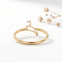 Bague Astrologique Léo de Luxe, Diamant DEF VVS, Bijou en Or, Signe du Feu Juillet-Août, Cadeau de Manifestation de Puissance pour les Pionnières de la Mode