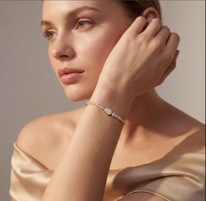 Bracelet tennis en or rose 9 carats avec diamants de laboratoire taille poire sertis en clos, 5,06 CTW, 7 pouces - Product Image 5