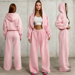 Conjunto de Sudadera con Capucha y Pantalones de Chándal de Felpa Francesa de Algodón de Alta Calidad, Personalizado por el Fabricante, para Mujer, Otoño, Ecológico - Product Image 3