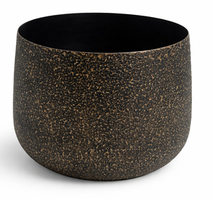 กระถางต้นไม้เหล็กตกแต่ง เหมาะสำหรับตกแต่งห้องนั่งเล่น โต๊ะทำงาน ด้วยดีไซน์ทันสมัยและเคลือบทองเหลืองโบราณ - Product Image 2