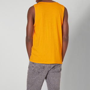 Camiseta sin Mangas de Punto con Cuello Redondo Amarillo para Hombre, de Primera Calidad, Color Sólido, Estilo Casual, Producción Harry Johnson - Product Image 3