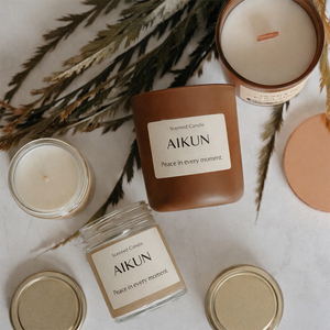 Vela de Cera de Soja Natural AIKUN con Madera de Cedro y Salvia en Frasco de Vidrio, Vela Aromática Premium para Pedidos B2B - Product Image 3