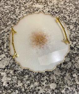 Bandeja de Servicio Moderna de Resina Epoxi, Hecha a Mano, Decorativa, para Mesa de Centro, Organizador de Tocador, Diseño de Mármol de Lujo, Bandeja Decorativa para el Hogar - Product Image 1