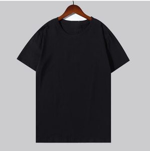 T-shirt à manches courtes pour homme, noir uni, 100% coton, coupe classique, col rond, jersey décontracté, couleur unie - Product Image 5