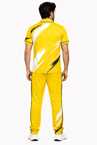 Uniforme de Cricket para Hombre, Camiseta Polo Sublimada Amarilla y Blanca y Pantalones, Ropa Deportiva Transpirable para Partidos y Entrenamientos, para Todas las Temporadas - Product Image 2