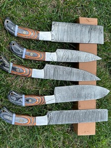 High Quality 5 PCS Professional Kitchen <b>Knife</b> <b>Set</b> With Damascus Steel Blade and Custom Handle Kitchen <b>Knife</b> <b>Set</b> For Hot Sale - Product Image 1