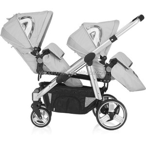 High Quality Wholesale Twin <b>Stroller</b> 3-in-1 High Landscape Aluminum Frame <b>Double</b> Seat Pram Baby Carriage Foldable Large Fabric - Product Image 6