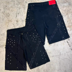 Shorts en jean de qualité supérieure pour hommes – Pantalons d'été en denim extensible pour garçons – Jeans courts ajustés et respirants pour jeunes – Cinq poches - Product Image 6