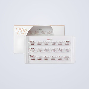 Extensions de cils coréennes Ollio Pearl Mascara Salon, extensions de cils en pack individuel, faux cils brun doux - Product Image 6